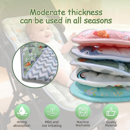 Baby Stroller Cushion, Baby Stroller Seat Liners Universal Stroller Liner, 100% Cotton Breathable and Soft Reversible Toddler Infant Car Seat Insert 34x78cm 1 Pack(Pure Pink)