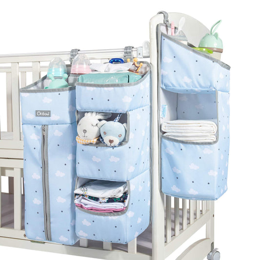 Orzbow 3-in-1 Hanging Diaper Caddy Organizer for Changing Table, Nursery Organization and Diaper Stacker for Crib Wall, Removable Diaper Organizer for Baby Girl Essentials, Pink
