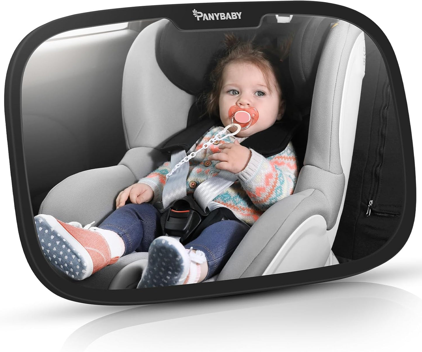 Rear Facing Baby Car Mirror, Safety Fixed Headrest Baby Car Mirror with Wide Clear View, Shatterproof, 360° Rotation, Crash Tested and Certified