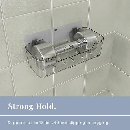 Bathtub Toy Storage – Clear Bath Toy Holder with Drainage Holes, Wall-Mounted No-Drill Organizer for Kids’ Tub Toys