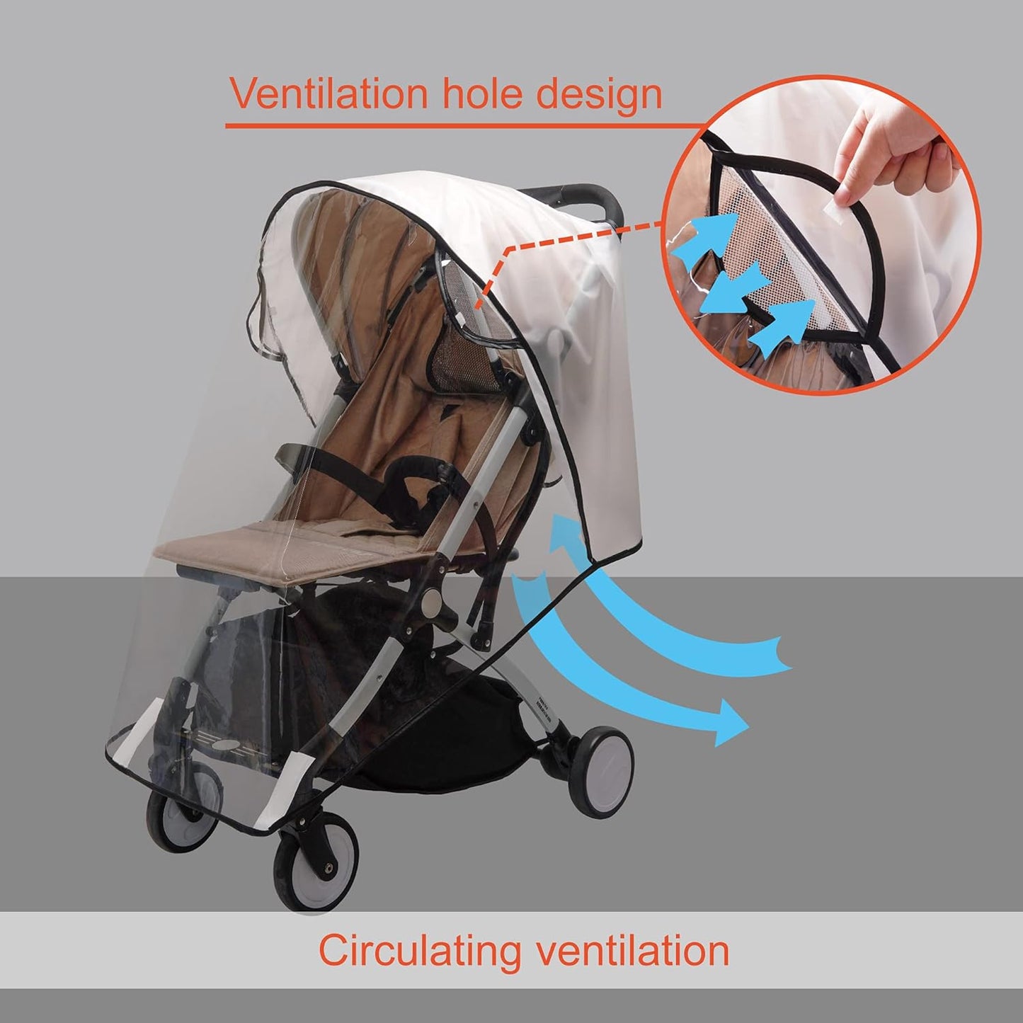 Stroller Rain Cover,Universal Stroller Accessory,Waterproof,Windproof Protection,Protect from Dust Snow,Baby Travel Weather Shield