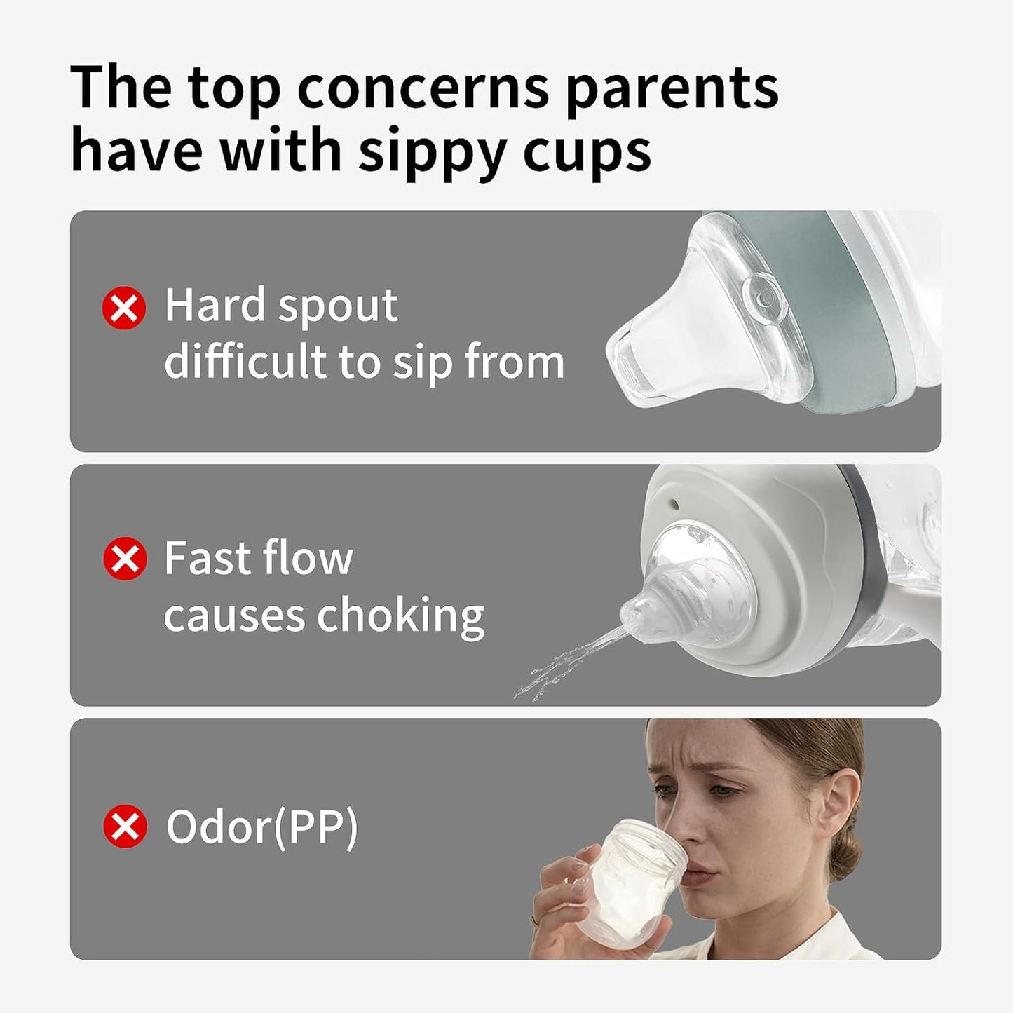 Thyseed Spill-Proof Weighted Straw Sippy Cup, Baby Transition Trainer, Soft Silicone Spout, BPA-Free, 6m+, 10 oz, 1 Pack