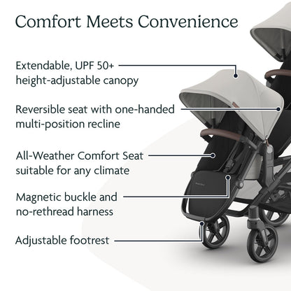 UPPAbaby RumbleSeat V3 Second Lower Seat - Compatible with Vista V2 and Vista V3 - All-Weather Seat + Magnetic Buckle – Adapters Included -Owen (Mocha Mélange)