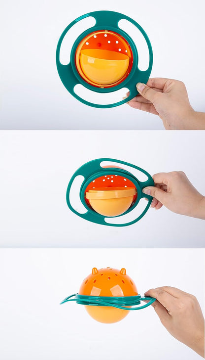 Berry President Baby Bowls with Suction Base, Spill-Proof Lid, Temperature-Sensing Spoon, Binaural Design Bowl for Babies Kids children Toddlers, First Stage Self Feeding (Pack of 3)