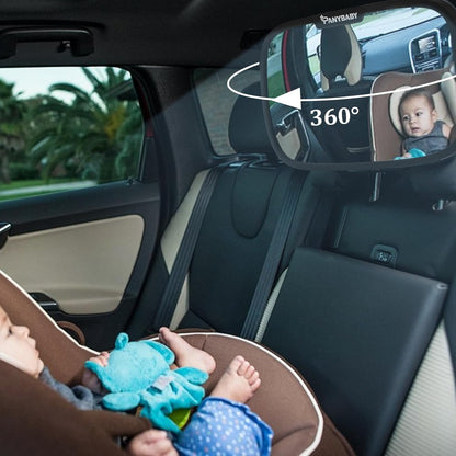 Rear Facing Baby Car Mirror, Safety Fixed Headrest Baby Car Mirror with Wide Clear View, Shatterproof, 360° Rotation, Crash Tested and Certified