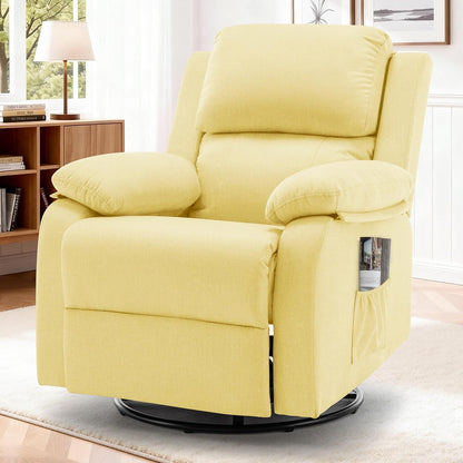 Korser Recliner Chair, 360 Swivel Rocker Chair for Adults, Small Rocking Recliner for Small Spaces, Upholstered Fabric Glider Recliner Nursery