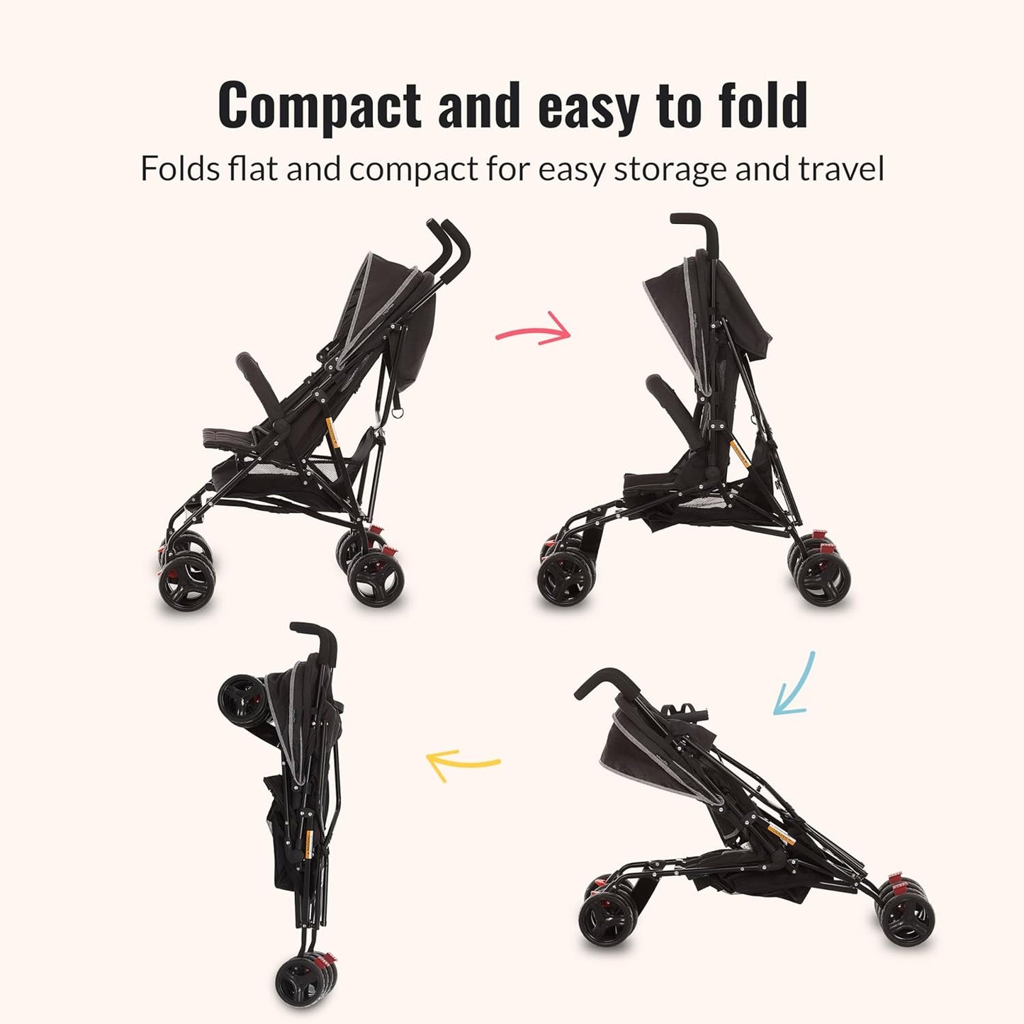 Dream On Me Vista Moonwalk Stroller, Disney Approved Lightweight Stroller for Toddlers and Infants, One-Hand Fold, Reclining Seat, Canopy with Sun Visor, Everyday & Travel Ready