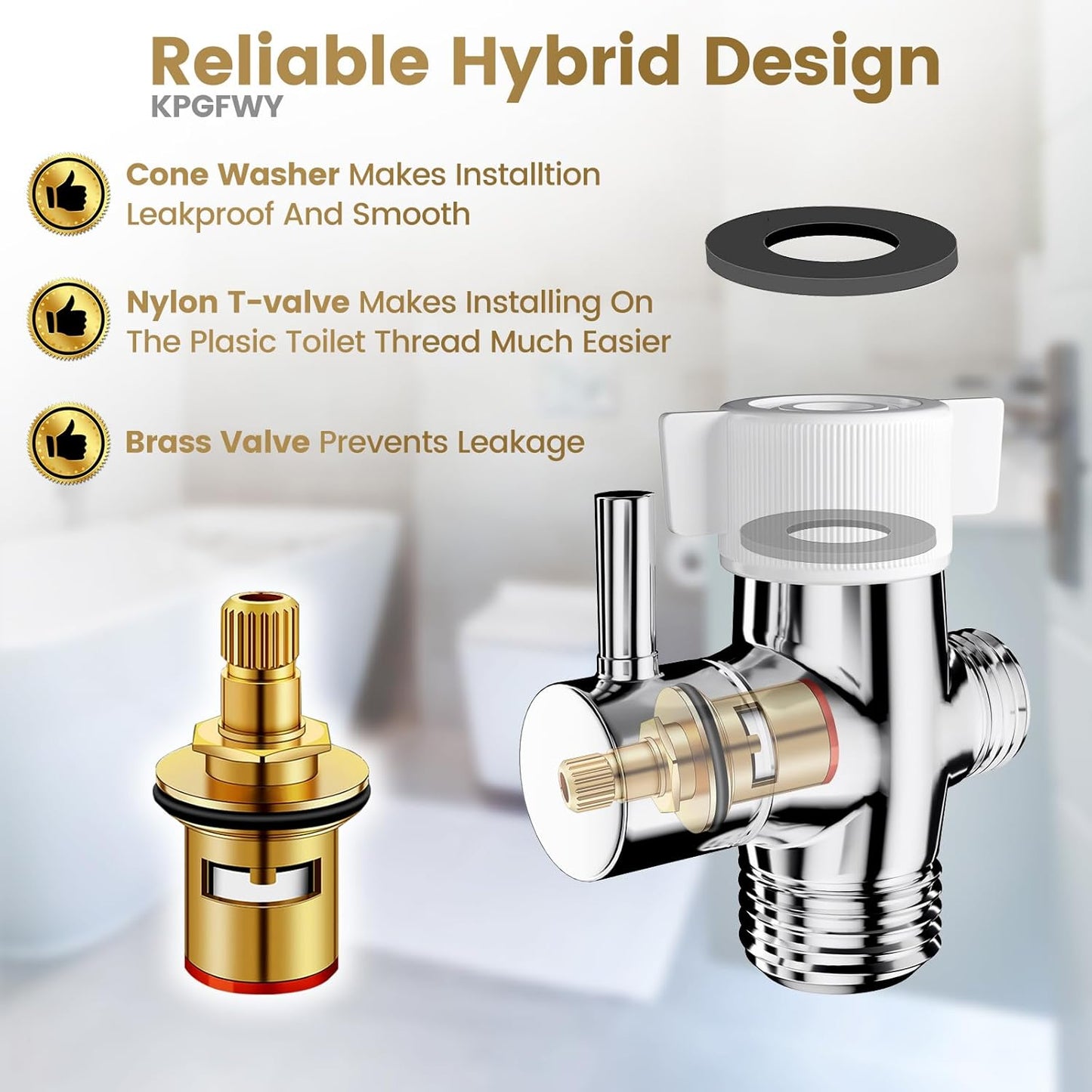 Handheld Bidet Sprayer for Toilet - Adjustable Pressure Stainless Steel Jet Sprayer for Cloth Diaper Cleaning, Feminine Wash & Baby Care, Muslim Shower Hose Kit KPGFWY (Gunmetal Gray)