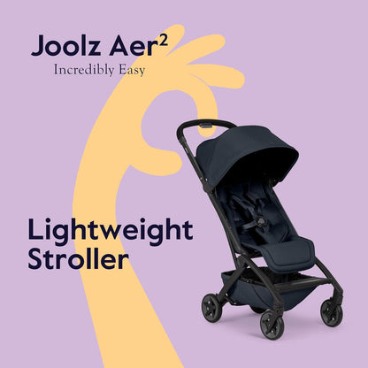 Joolz Aer2 Lightweight Travel Stroller for Baby & Toddler – One-Hand Fold, Compact Carry-On Airplane Approved, Reclining Seat, UPF 50+ Canopy, Travel Pouch, Baby Net – Forest Green
