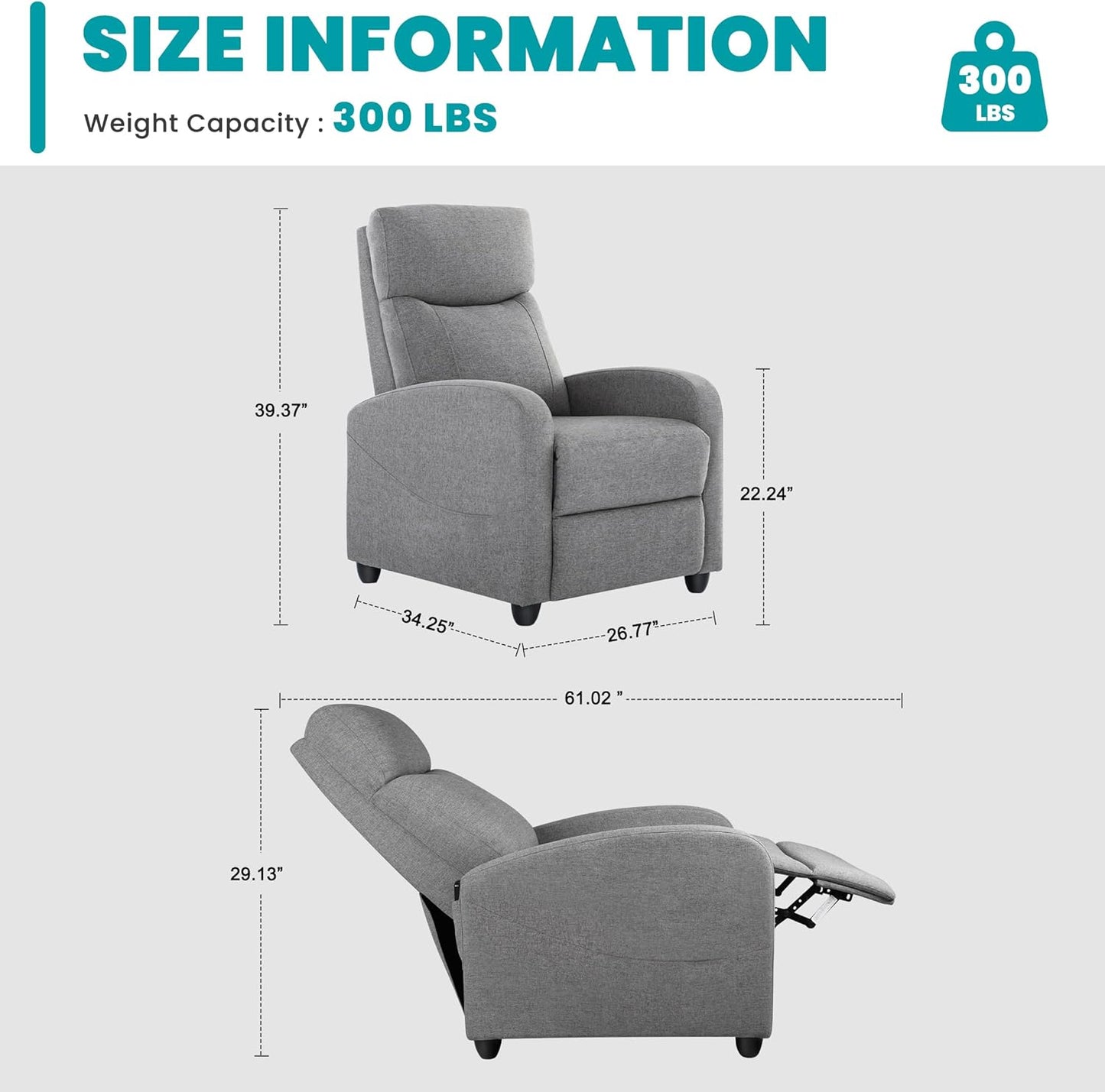 Sweetcrispy Recliner Chair, 360 Swivel Rocker Chair for Adults, Glider Rocker Recliners, Nursery Chairs for Living Room, High Back, Upholstered Deep Seat, Classical Brown