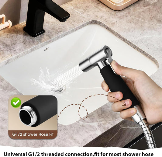 Handheld Bidet Sprayer Head,Stainless Steel Muslim Shower Head for Toilet,Adjustable Pressure Jet Sprayer for Feminine Hygiene and Pet Bath Bathroom Cloth Diaper Cleaning (Multicolor)