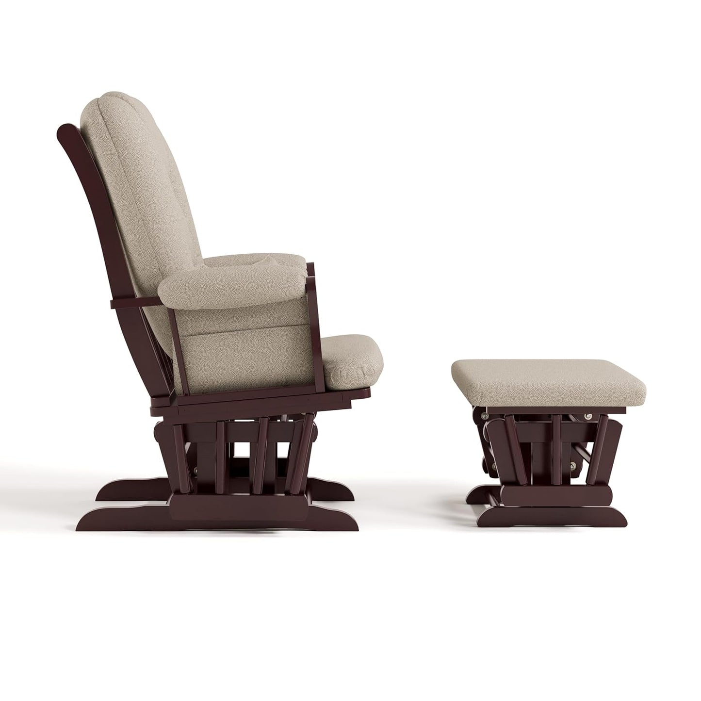 Storkcraft Tuscany Glider with Ottoman (Black/Gray) — GREENGUARD Gold Certified, Bonus Lumbar Cushion Included, Solid Wood Base, Smooth Motion, Award-Winning Nursery Rocking Chair, Glider and Ottoman