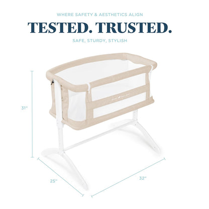 Baby Delight Beside Me Serenity Bassinet | Lightweight Bedside Sleeper & Baby Bassinet | 7-Position Height Adjustment | 100% GOTS Certified Organic Cotton Fabric | Organic Sage