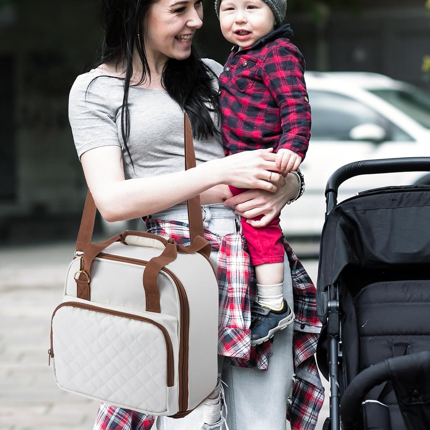 SFYBYHEART Carrying Case Compatible with Baby Brezza Formula Pro Mini Baby Formula Mixer Machine Carrying Bag - Baby Formula Mixer Travel Bag with Pockets for Baby Essential, Pumps, Baby Bottles