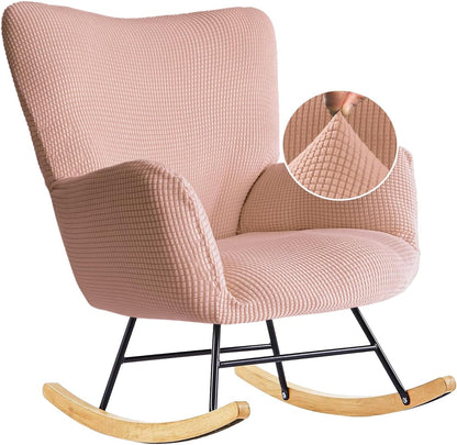 Nursery Rocking Chair Cover,1 Piece Glider Chairs Cover Slipcovers,Soft with Elastic Bottom Spandex Jacquard Small Checks,Furniture Protector Washable