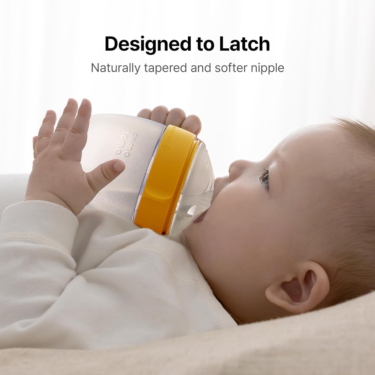 Comotomo Silicone Baby Bottle Gen 2 – 2026 Release (5oz) – True Slow-Flow Nipple for Newborn Feeding (0-3 Months) with Dual Anti Colic Vents for Breast to Bottle Transition, Green (Double Pack)