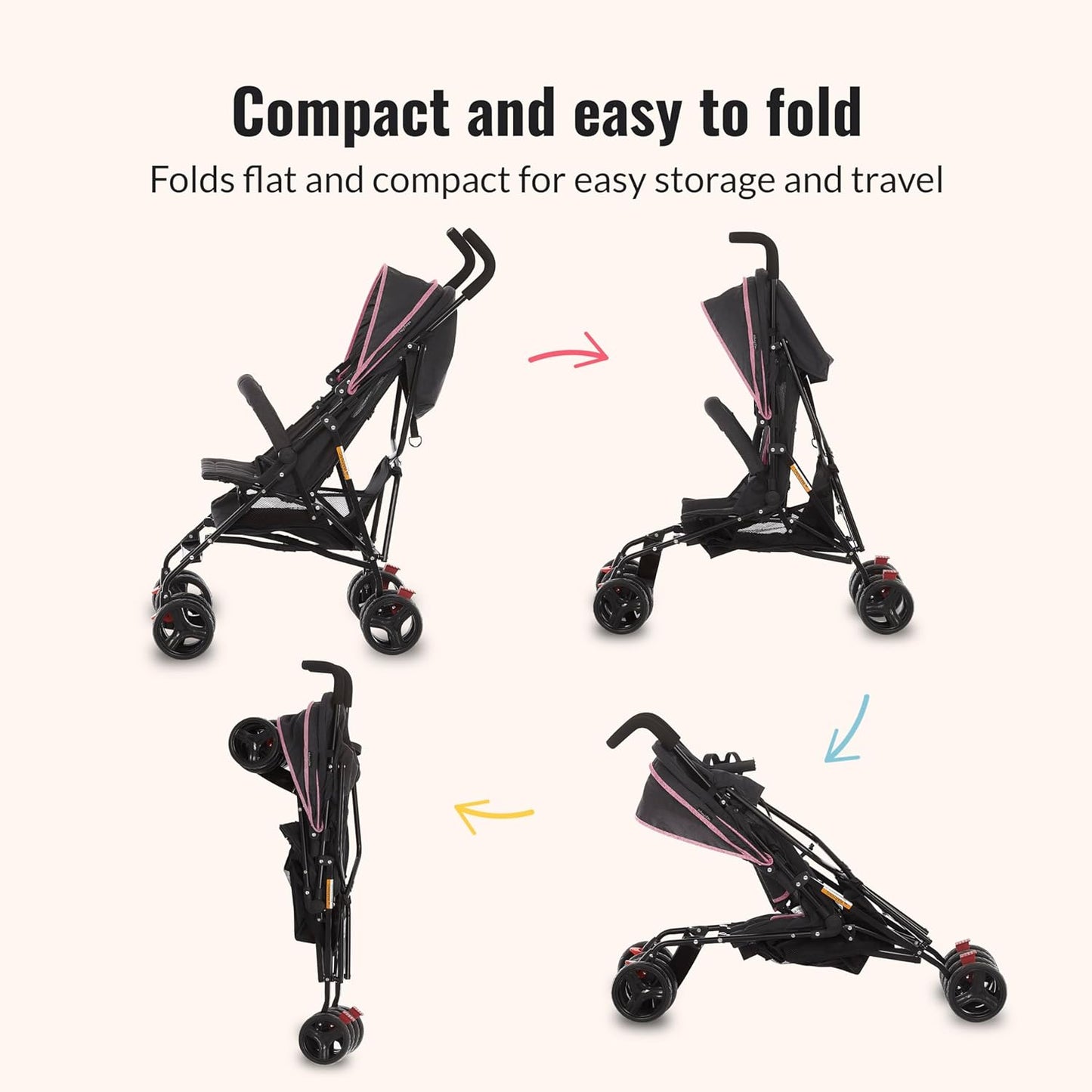 Dream On Me Vista Moonwalk Stroller, Disney Approved Lightweight Stroller for Toddlers and Infants, One-Hand Fold, Reclining Seat, Canopy with Sun Visor, Everyday & Travel Ready