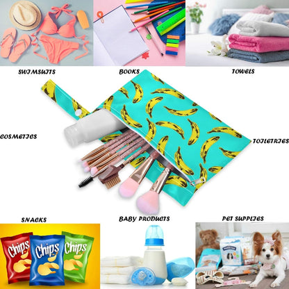 visesunny Leopard Grain 2Pcs Wet Bag with 2 Zippered Pockets Snap Handle Washable Reusable Roomy for Travel,Beach,Pool,Daycare,Stroller,Diapers,Dirty Gym Clothes, Wet Swimsuits, Toiletries