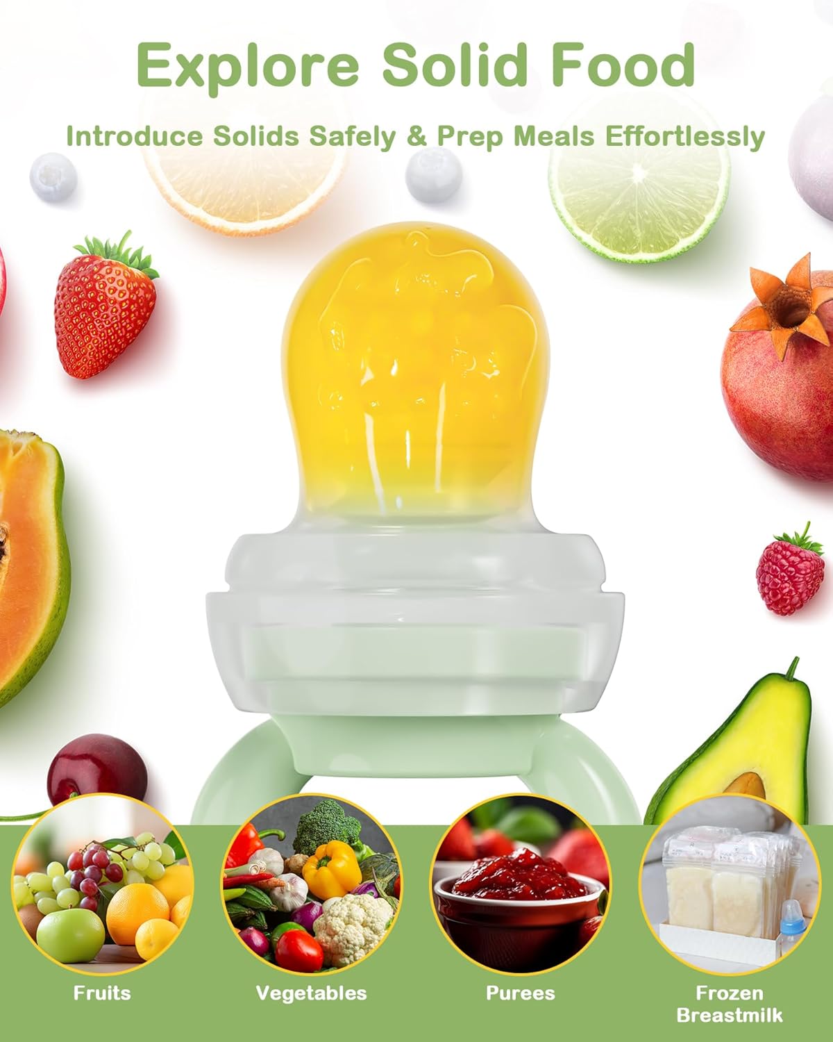 Baby Food Freezer Tray with Lid 2 Pack, Silicone Baby Food Storage Containers, Breastmilk Popsicle Mold, Small Ice Cube Tray for Homemade Baby Food（Blue/Green）