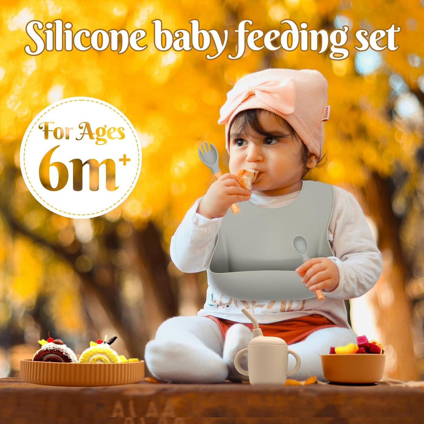 Silicone Baby Feeding Set 21 Pcs, Baby Led Weaning Supplies, Baby Feeding Supplies Set BPA Free, Essentials for Newborn Gift Mixed