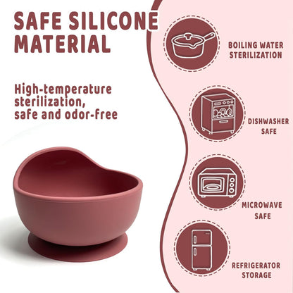 Silicone Suction Baby Bowls, Stay Put Spill Proof Bowls For Toddlers, Food-Grade Soft Flexible Silicone Food Bowl, Perfectly Sized Baby Food Containers, Baby Bowls (Sky blue)