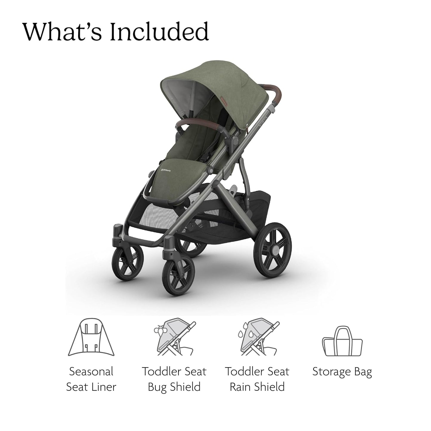 UPPAbaby Vista V3 Convertible Single-to-Double Stroller for Baby & Toddler, 30+ Configurations, Car Seat Compatible, All-Wheel Suspension, XL Basket – Owen (Mocha Mélange/Carbon Frame)