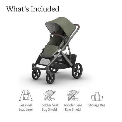 UPPAbaby Vista V3 Convertible Single-to-Double Stroller for Baby & Toddler, 30+ Configurations, Car Seat Compatible, All-Wheel Suspension, XL Basket – Owen (Mocha Mélange/Carbon Frame)