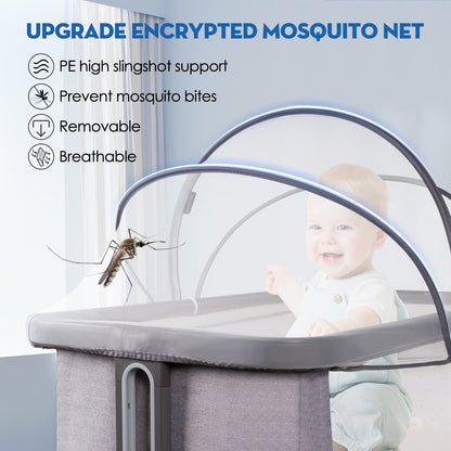 Beberoad Love Bassinet Mosquito Net Cover, Breathable Mesh Canopy with 2-Way Zipper for Bedside Sleepers (White)