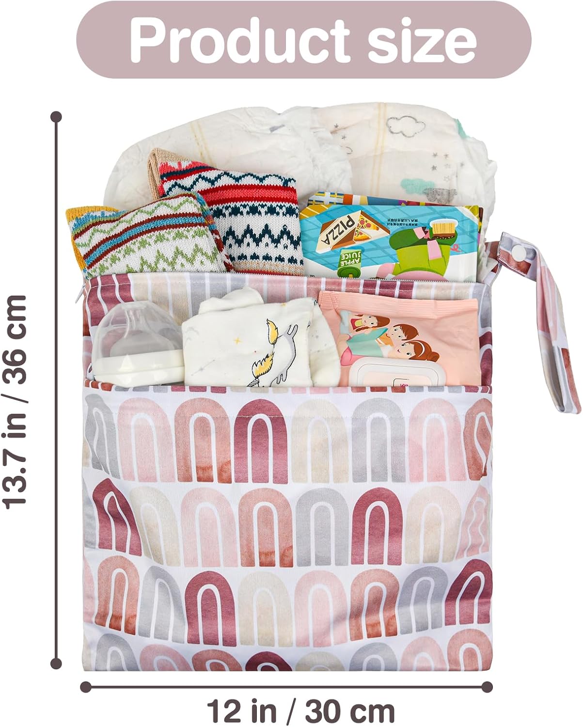 Wet Dry Bags 2-Pack with Cute Dolphin Print - Waterproof Travel Organizer for Swimming Pool Beach Gym Baby Cloth Diapers Swimwear with Dual Zippers