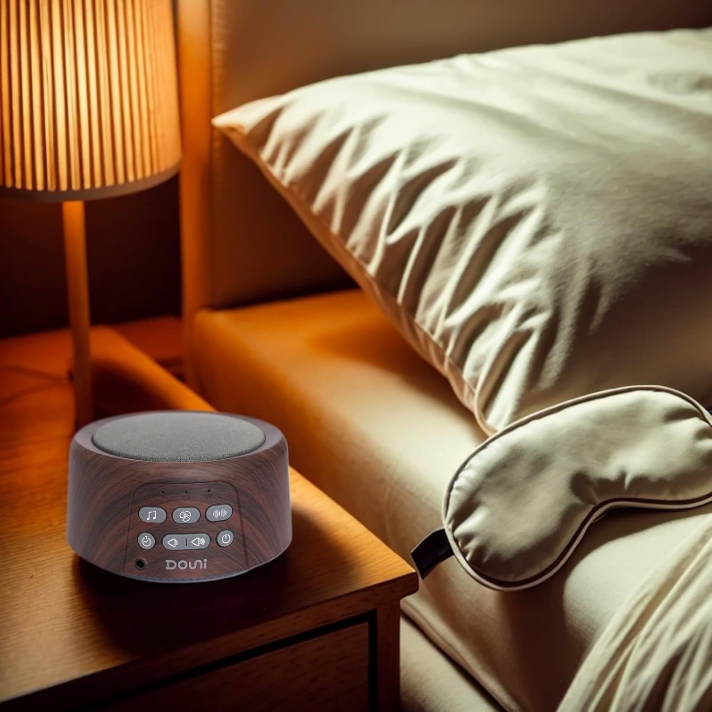 Douni Sleep Sound Machine - White Noise Machine with 27 Soothing Sounds for Sleeping & Relaxation, Timer Settings,Sleep Therapy for Families, Home,Office,Travel.Wood Grain