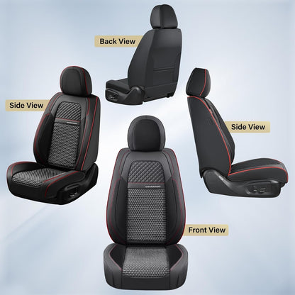 Coverado Leather Seat Covers for Car, Waterproof Car Seat Covers Full Set, 2 in 1 Conversions Car Seat Cover Protector Car Accessories Universal Fit for Most Cars SUVs and Trucks Beige