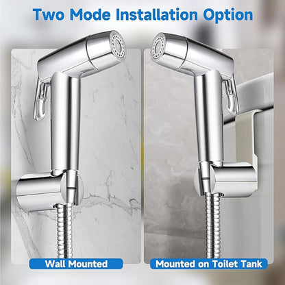 Handheld Bidet Sprayer Toilet Bathroom with Wall Bracket Hose Set, Closestool, Squatting Pan, Water Flower, Floor Cleaning Cloth Diaper for Bathroom Hygiene 3 Set (Note: linker not Included)