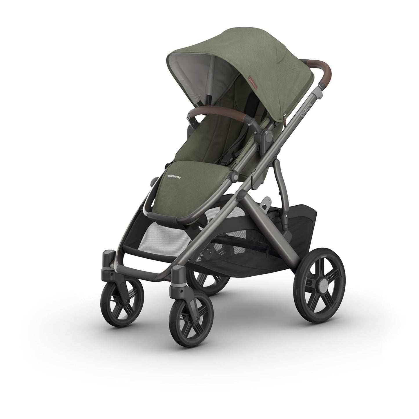 UPPAbaby Vista V3 Convertible Single-to-Double Stroller for Baby & Toddler, 30+ Configurations, Car Seat Compatible, All-Wheel Suspension, XL Basket – Owen (Mocha Mélange/Carbon Frame)
