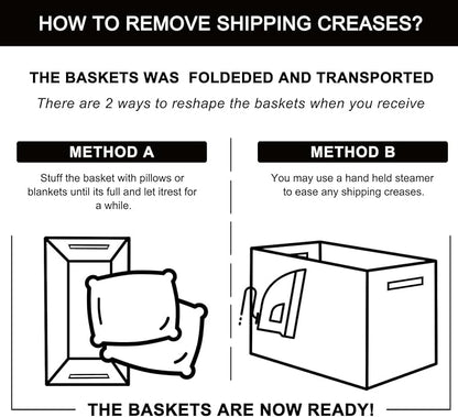 OIAHOMY Cotton Rope Basket, Rectangle Woven Baskets for Storage, Nursery Blanket Storage Living Room, Toy Basket With Handle-17.7”x13.8”x11”-Gradient Grey