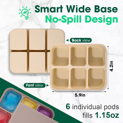 Mimorou 3 Pack Baby Food Freezer Tray with Lids 2.8 oz x 12 Cups Silicone Baby Food Storage Container Ice Cube Freezer Molds for Homemade Vegetable Fruit Purees Snack(12 Cups,White, Yellow, Brown)