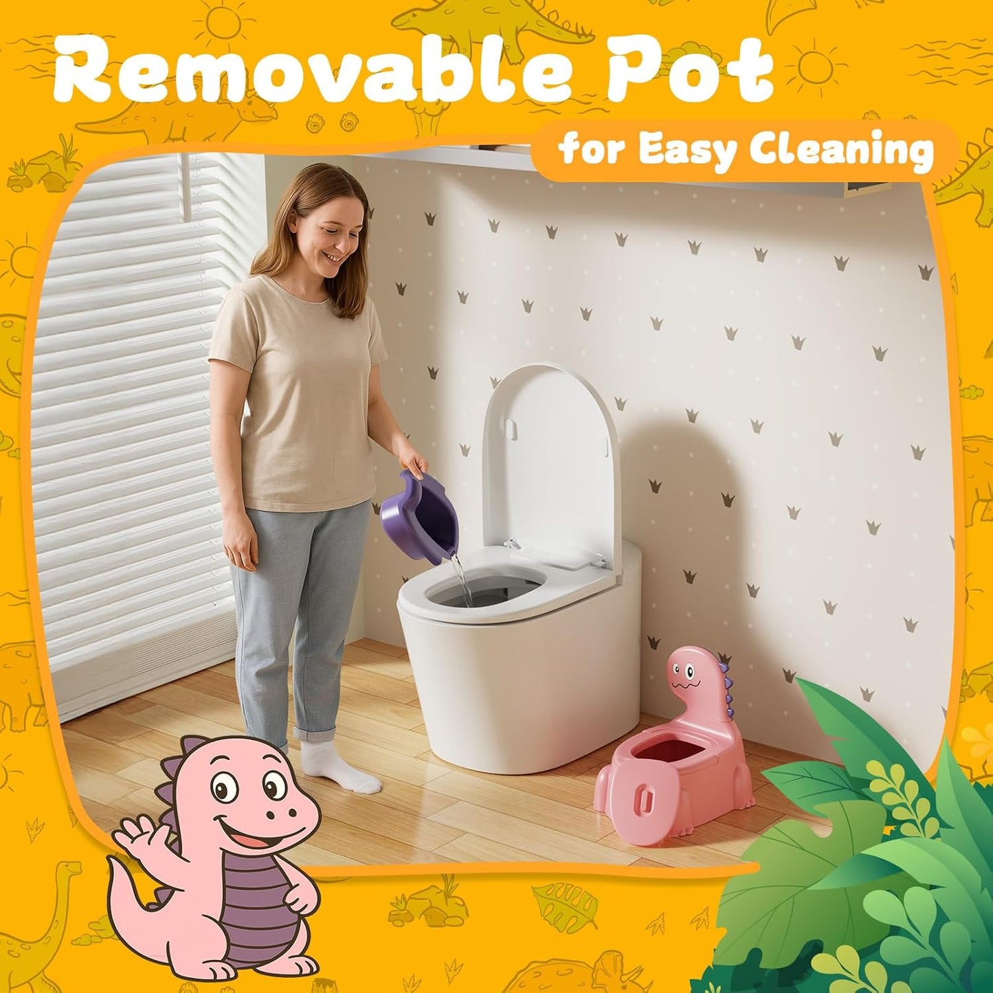 Potty Training Toilet Toddler Potty Chair Kids Boys Girls Dinosaur Animal Comfortable Potties Training Seat for Childrens Ages 1-3 Portable Baby Toilets with Lid Back Easy to Clean Potty Trainer,Blue