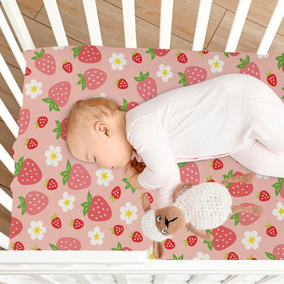 Fitted Crib Sheets White Bears with Clouds Stretchy Portable Playard Sheets for Baby Toddler, Breathable Soft Mini Crib Mattress 39 x 27 in for Boys and Girls