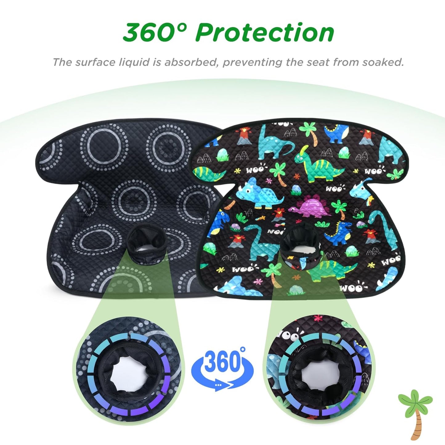 Piddle Pad Car Seat Liner, Waterproof Soft Car Seat Protector for Potty Training, Travel-Friendly Baby Toddler Carseat Cover, Machine Washable Liner for Spills, Potty Accidents (Blue, 2PC)