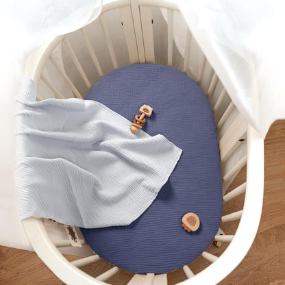 lulumoon Muslin Bassinet Sheets for Baby: Soft Bedside Sleeper Bassinet Fitted Sheets for Boys and Girls