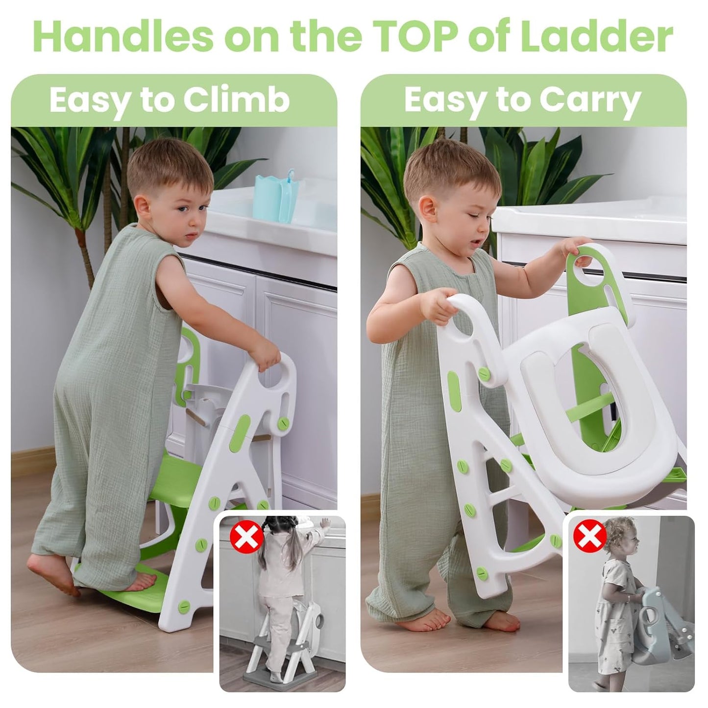 Potty Training Seat, Primlect Upgrade Ultra-Stable Toddler Toilet Seat for Kids Boys Girls, 2 in 1 Potty Training Toilet with Step Stool, Adjustable Seat and Ladder, Non-Slip Pad, Splash Guard (Grey)