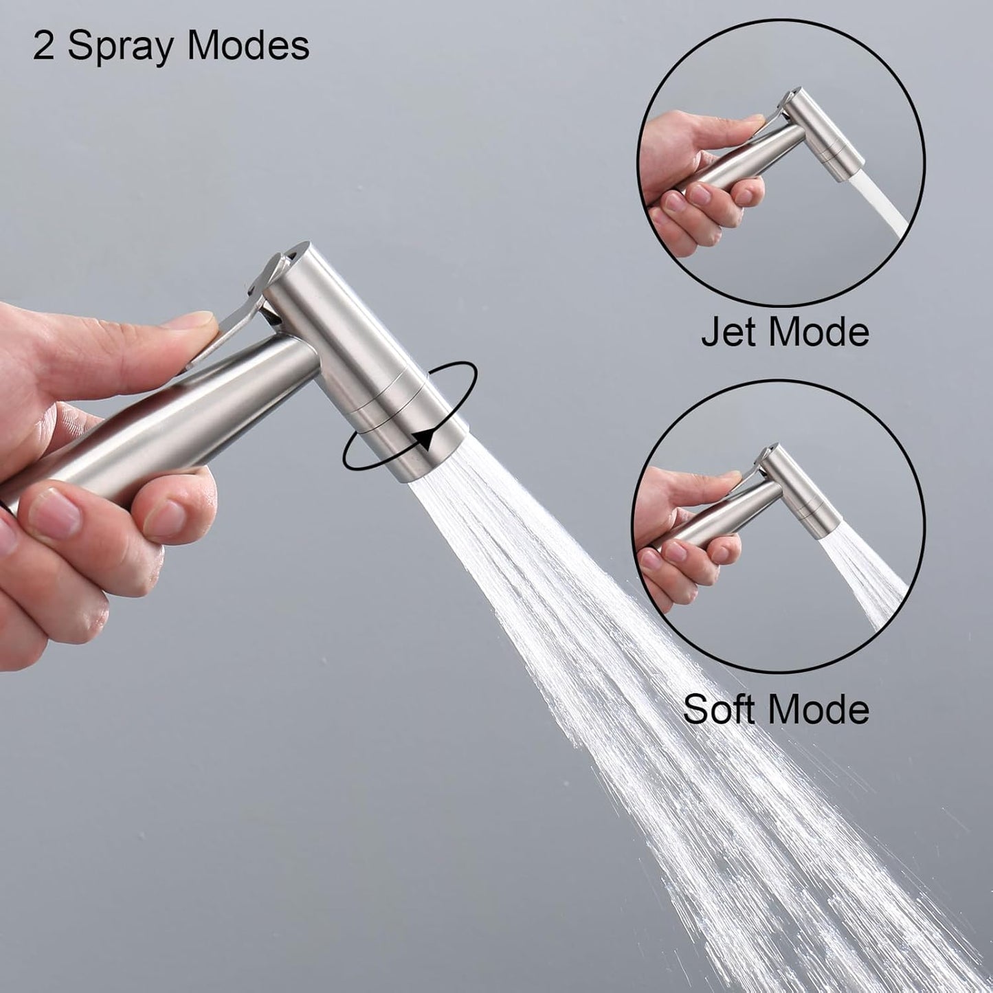 Handheld Bidet Sprayer for Toilet, Rzoeox 1-In-2-Out Dual Switch Valve with Water Pressure Control Sprayer for Feminine Wash Pet Shower Muslim Shower Cloth Diaper Set Toilet