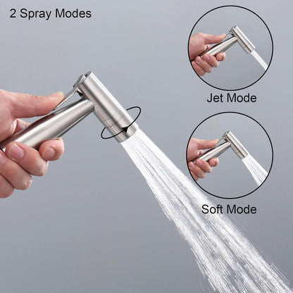 Handheld Bidet Sprayer for Toilet, Rzoeox 1-In-2-Out Dual Switch Valve with Water Pressure Control Sprayer for Feminine Wash Pet Shower Muslim Shower Cloth Diaper Set Toilet