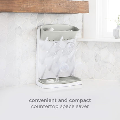 Ubbi Vertical Baby Bottle Drying Rack, Space Saving Countertop Drying Rack Baby Organizer, Oat