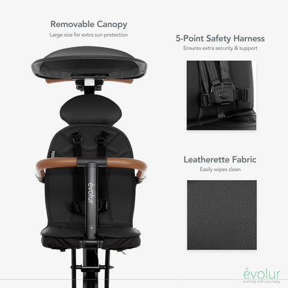Evolur Cruise Rider Stroller with Canopy, Lightweight Umbrella Stroller with Compact Fold, Easy to Carry Travel Stroller - Cognac