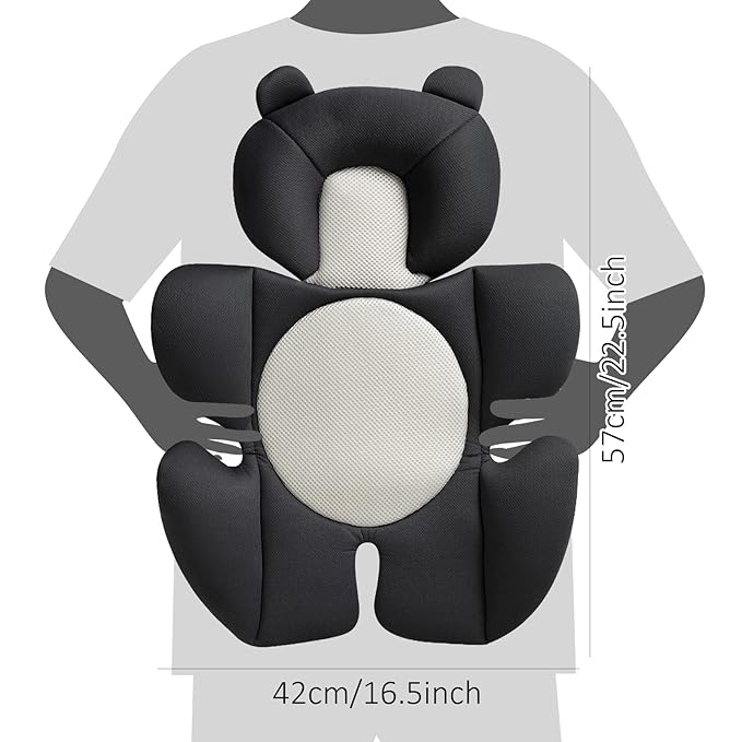 G Ganen Baby Comfort Support Cushion Stroller and Seat Comfort Cushion Insert Liner (Black Bear)