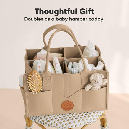 KeaBabies Baby Diaper Caddy Organizer with Handle - Portable Baby Car Organizers and Storage for Nursery, Changing Table, Large Shower Gift Basket for New Mom Gifts & Boy Girl Registry (Mystic Gray)