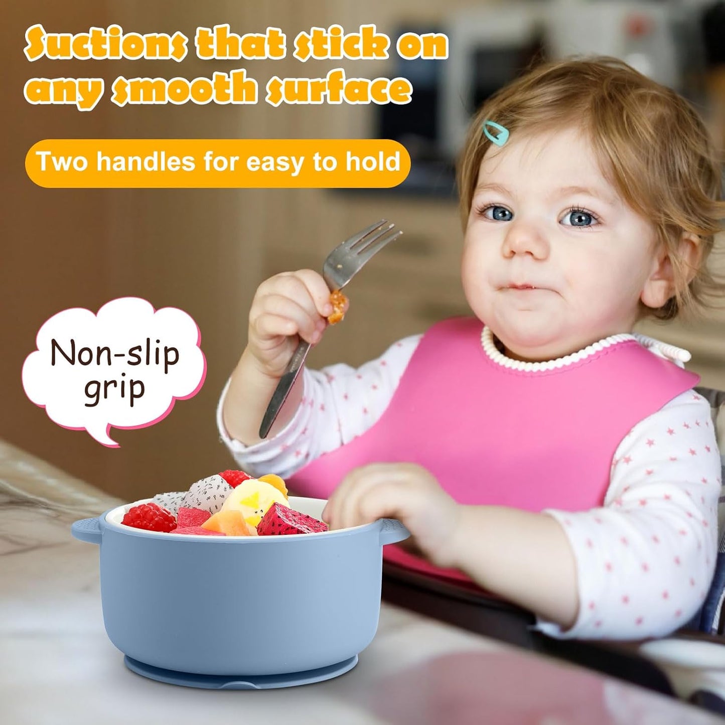 Domensi 4 Sets Kids Porcelain Bowls with Suction Sleeves Toddler Suction Bowl Upgrade Durable Microwave Dishwasher Safe Cereal Soup Snack Dishes for Baby Children Feeding Supplies (Macaron Colors)