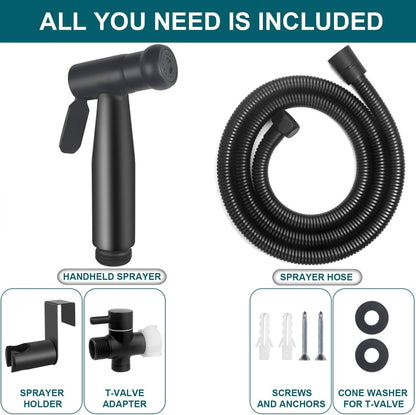 Handheld Bidet Sprayer for Toilet, Premium Stainless Steel Bathroom Bidet Sprayer Set with Anti-Leaking Hose & 2 Water Pressure, Ideal for Feminine Wash, Cloth Diaper Cleaning, Baby Wash & Pets Shower