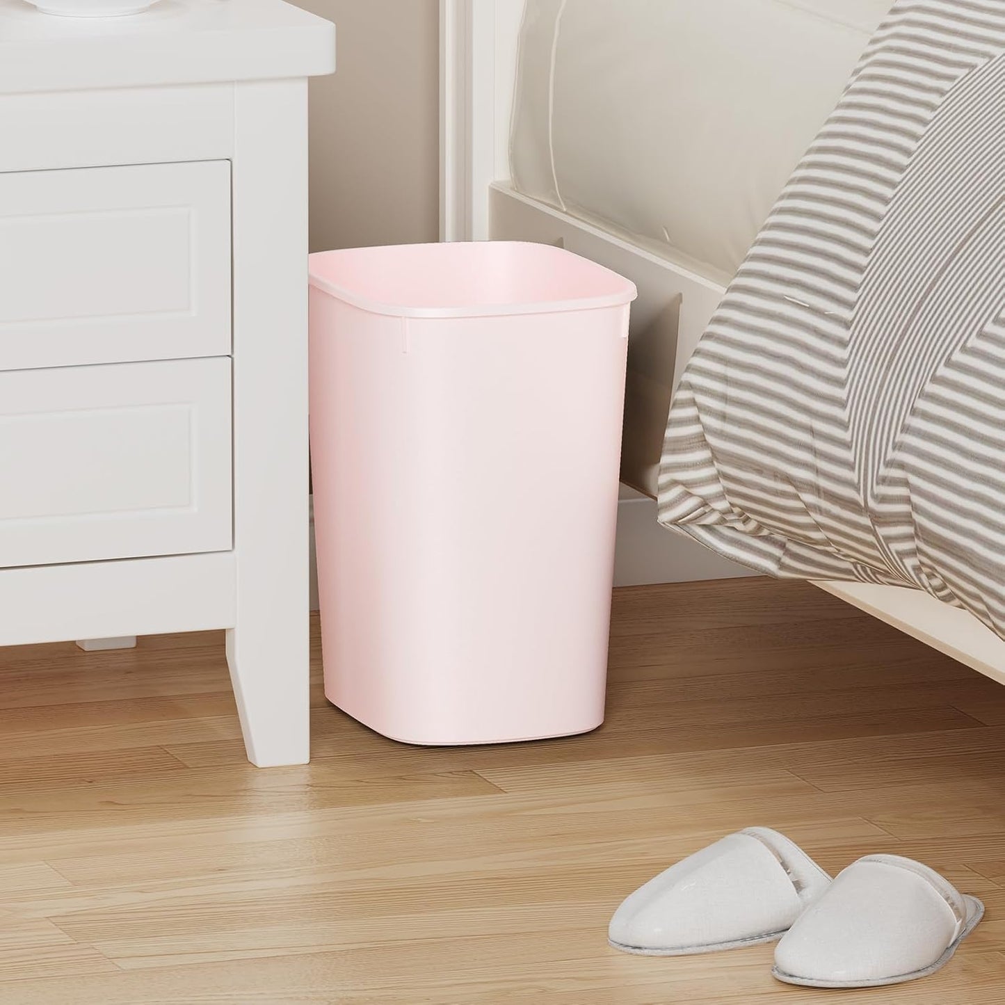CEROELDA 3 Pack Bathroom Trash Can with Lid, 10L/2.6 Gal Small Garbage Can with Press Top Lid, Slim Plastic Waste Basket for Toilet, Office, Bedroom (Muti 1)