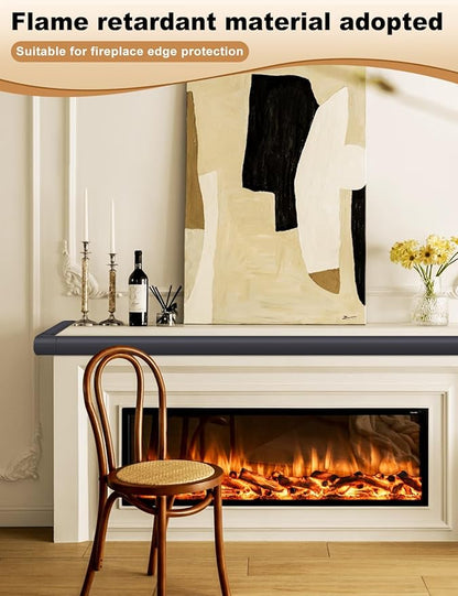 Foam Corner Protector for The Fireplace Hearths Edge and Corner Guard, with Retardant Materials Foam Safety Bumpers Baby Proofing (Black)